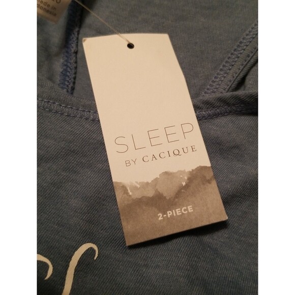 Sleep By Cacique 18/20W Blue PJ Tank Top Someone from the North Pole Loves Me - Picture 6 of 7